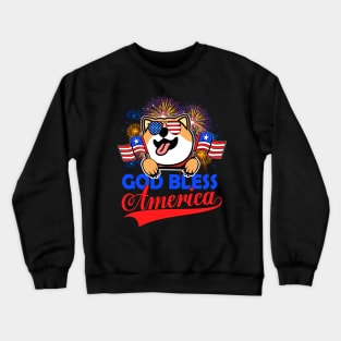 God Bless America 4th Of July Firework Dog Unisex Crewneck Sweatshirt